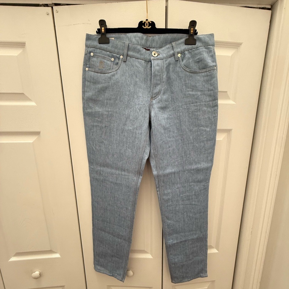 Brunello Cucinelli Light Denim Straight Leg Jeans